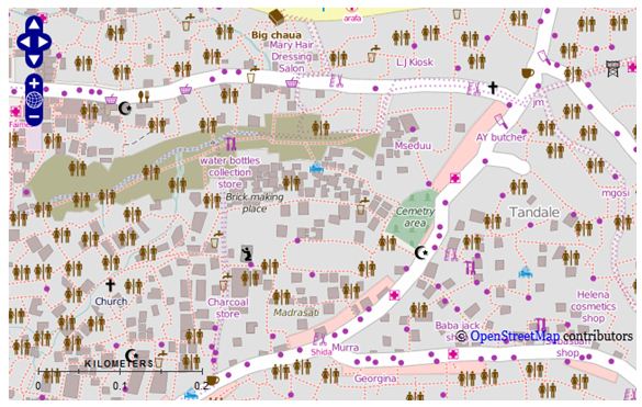 Illustration du mapping du bidonville de Tandale 